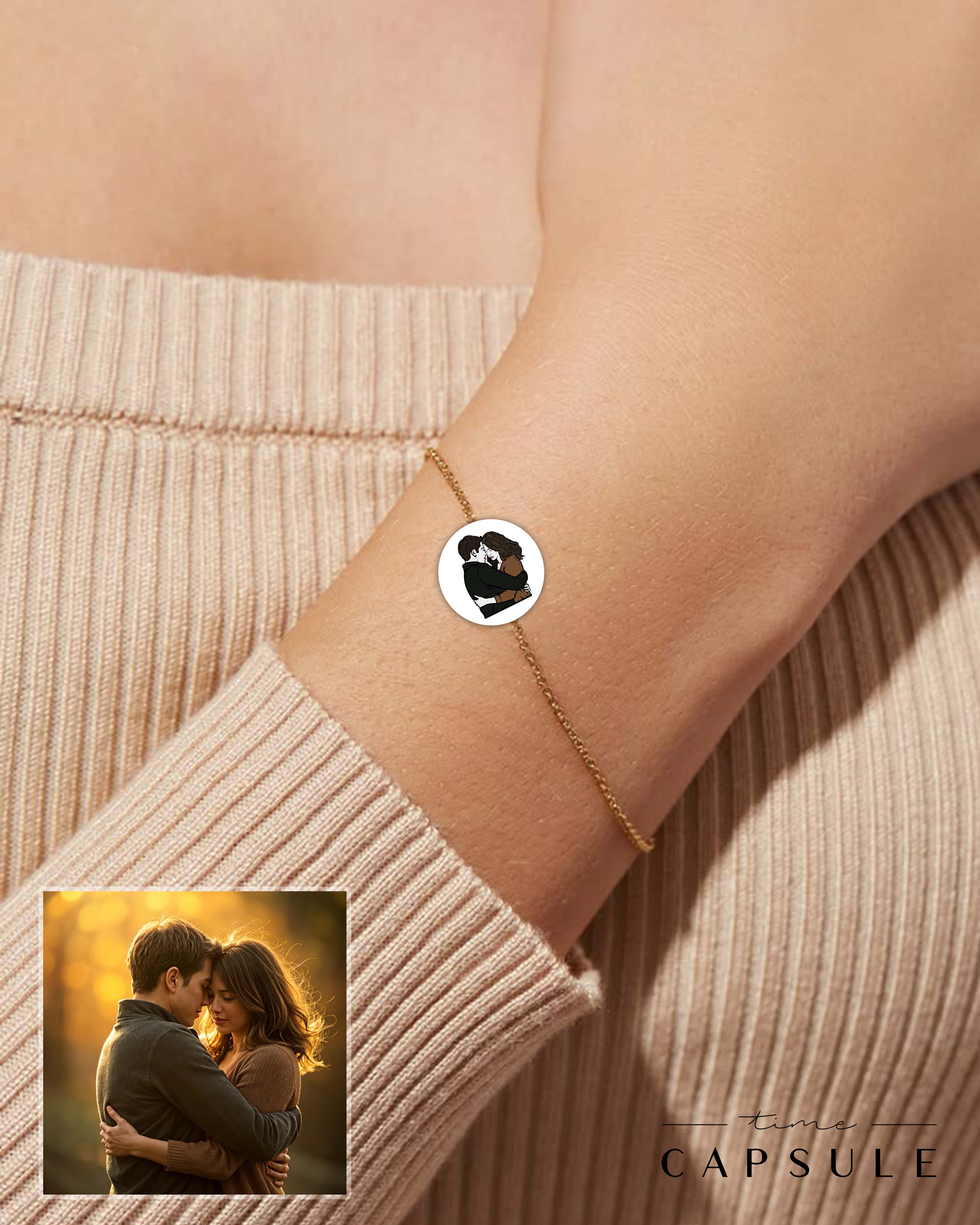 ბრელოკი ოვალურ ფირფიტაზე