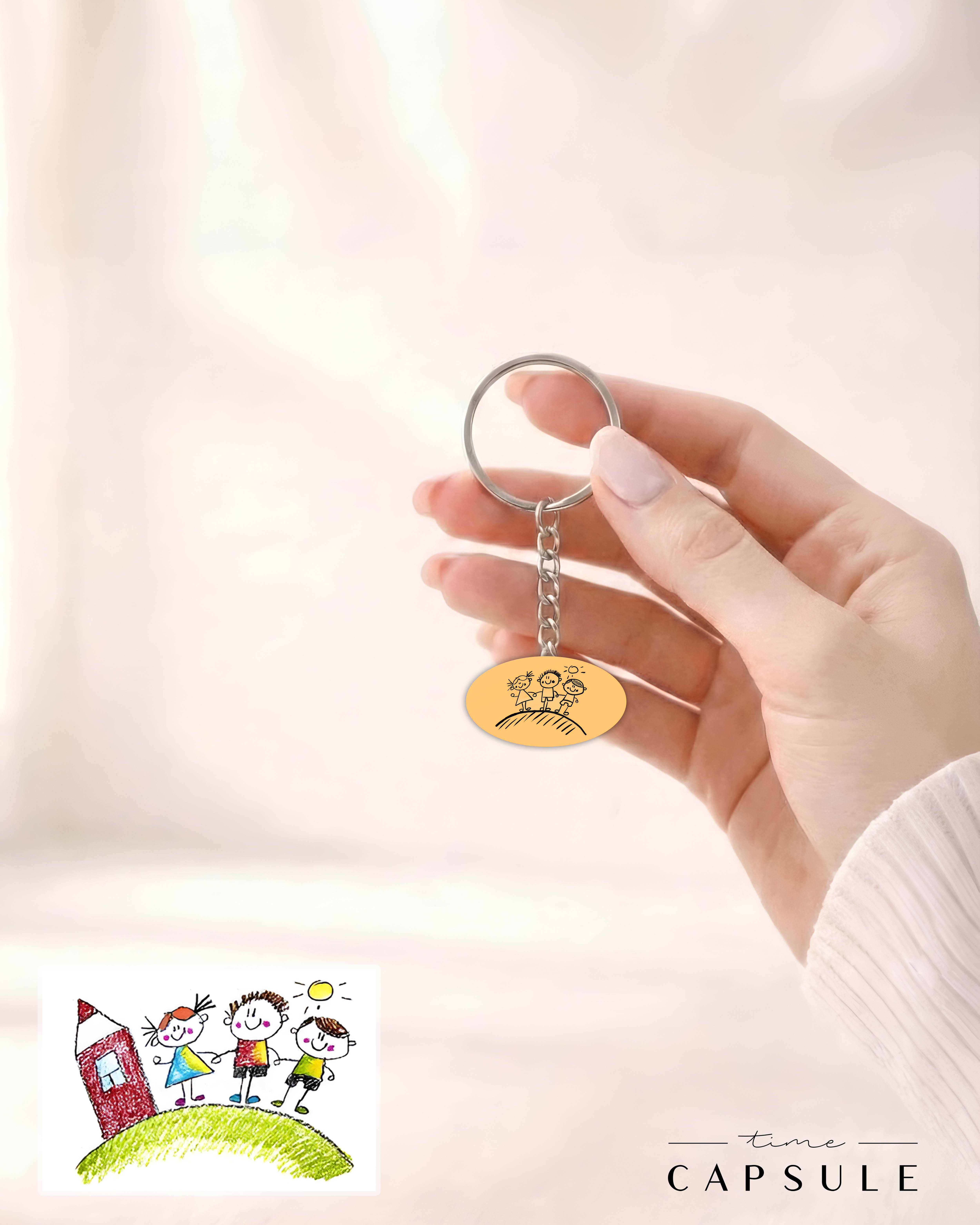 3 პერსონიანი მხოლოდ ვერცხლის ბრელოკი ნახატიდან მოოქროვილი ოვალურ ფირფიტაზე