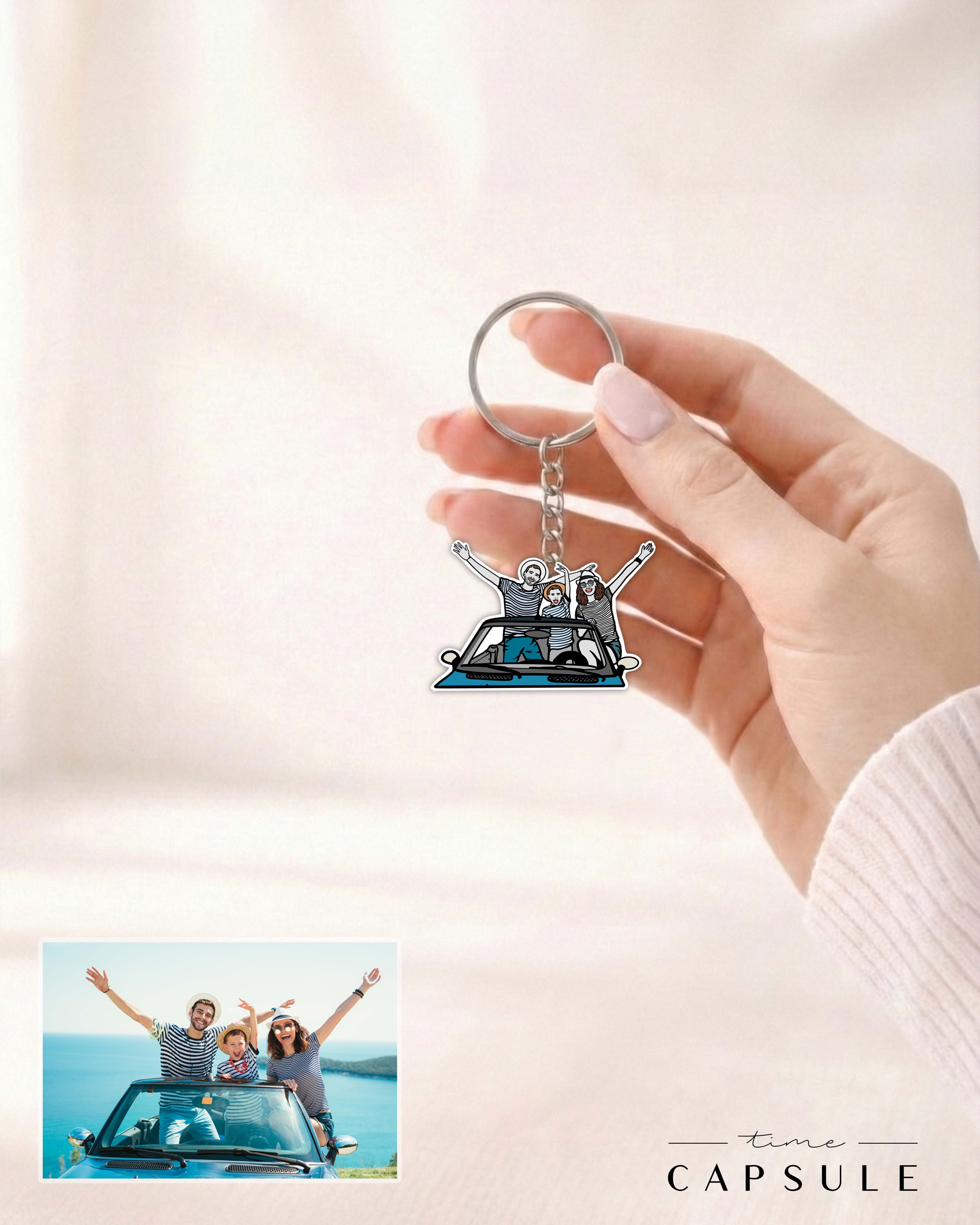 3 პერსონიანი ფერადი ბრელოკი ფოტოპორტრეტიდან