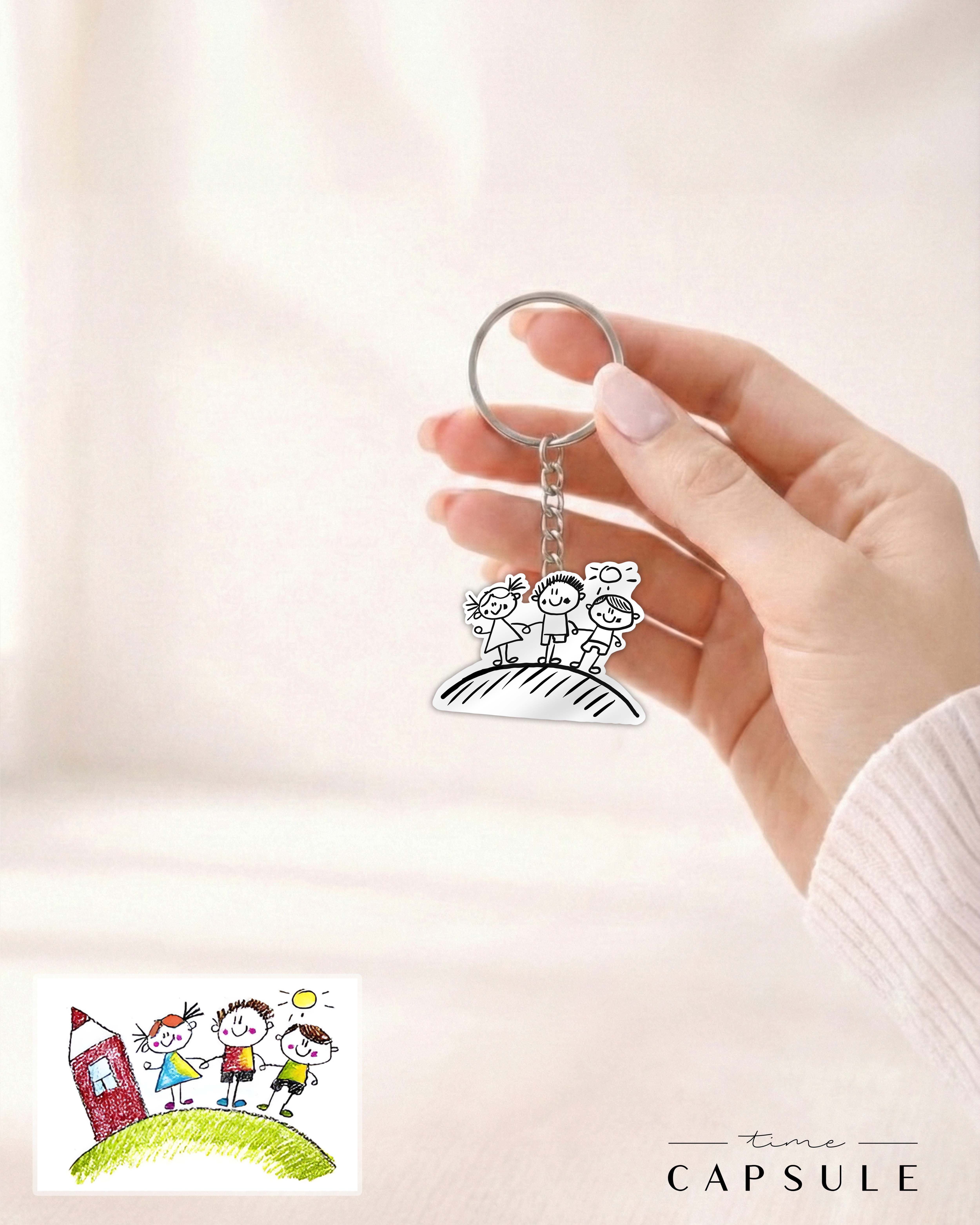 3 პერსონიანი ვერცხლის ბრელოკი ნახატიდან