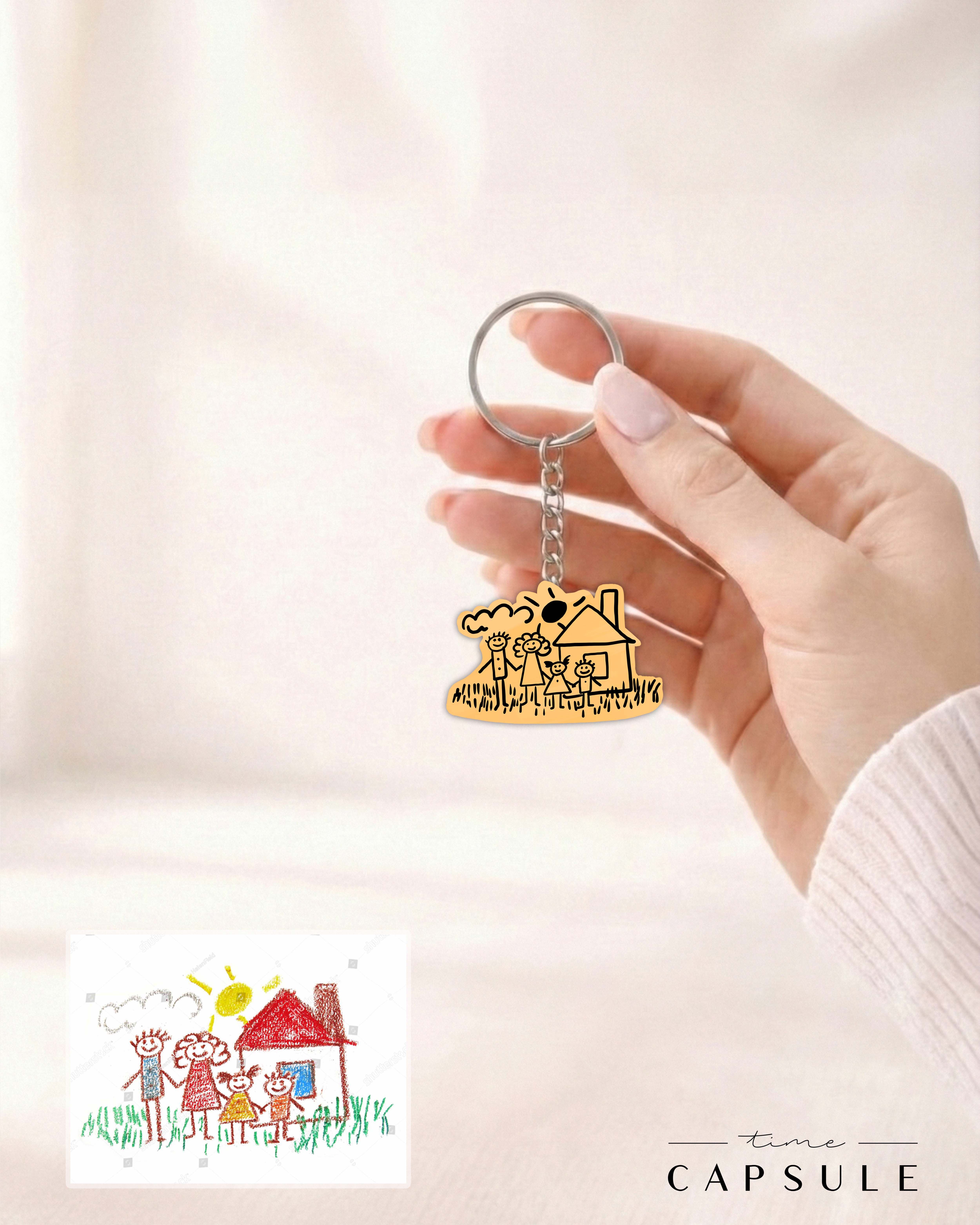 4 პერსონიანი მოოქროვილი ვერცხლის ბრელოკი ნახატიდან