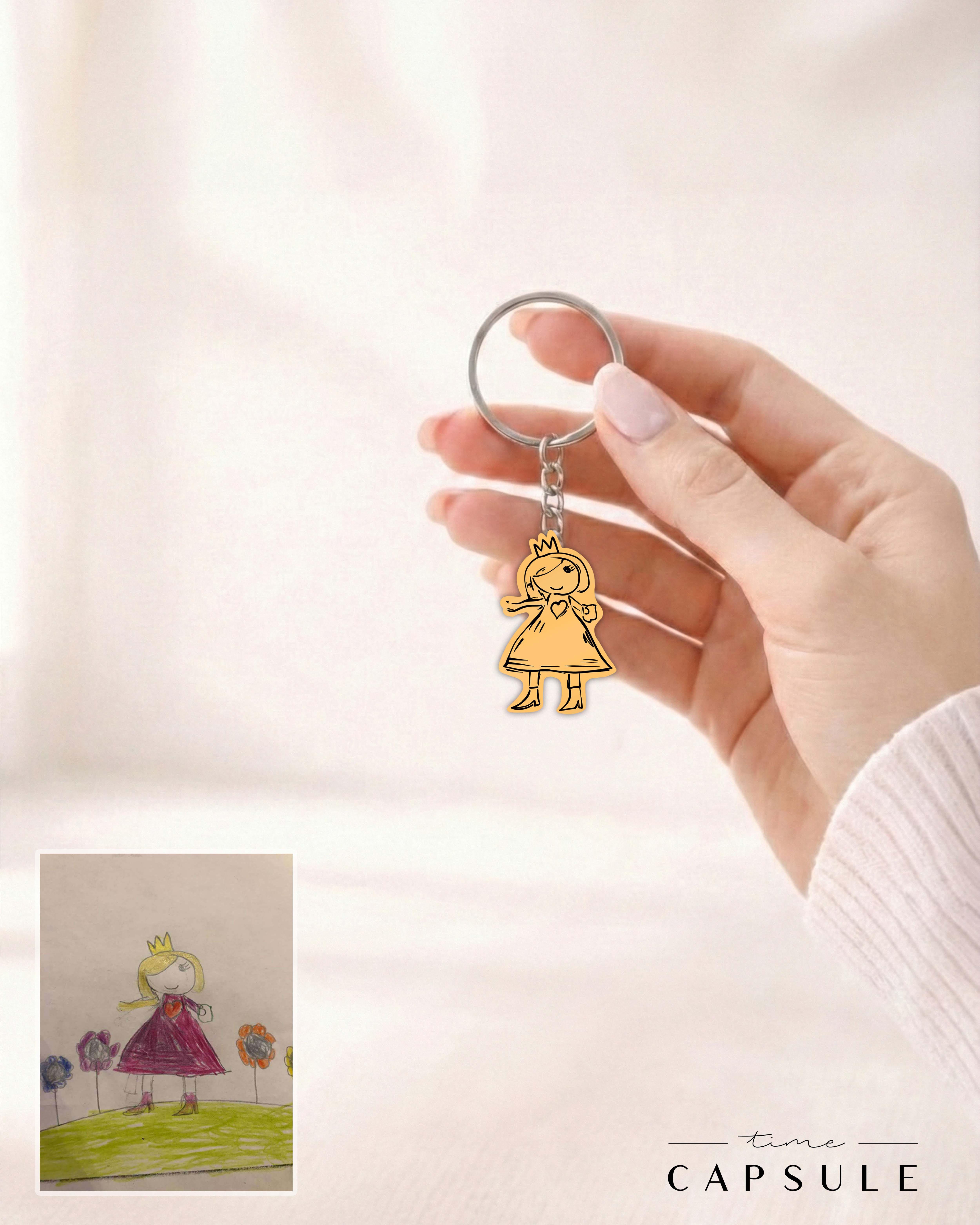 1 პერსონიანი მოოქროვილი ვერცხლის ბრელოკი ნახატიდან