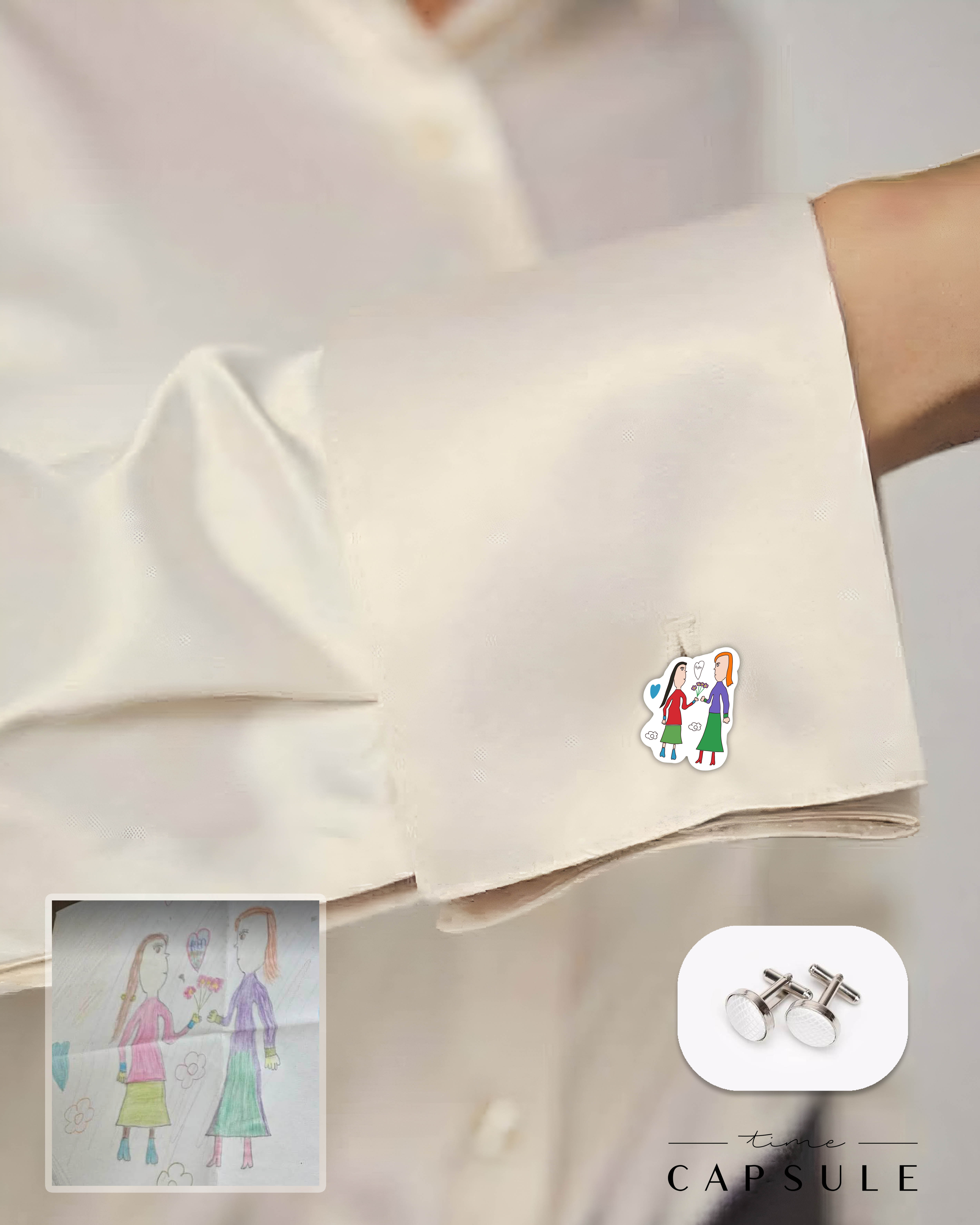 2 პერსონიანი ფერადი  საკინძეები ნახატით