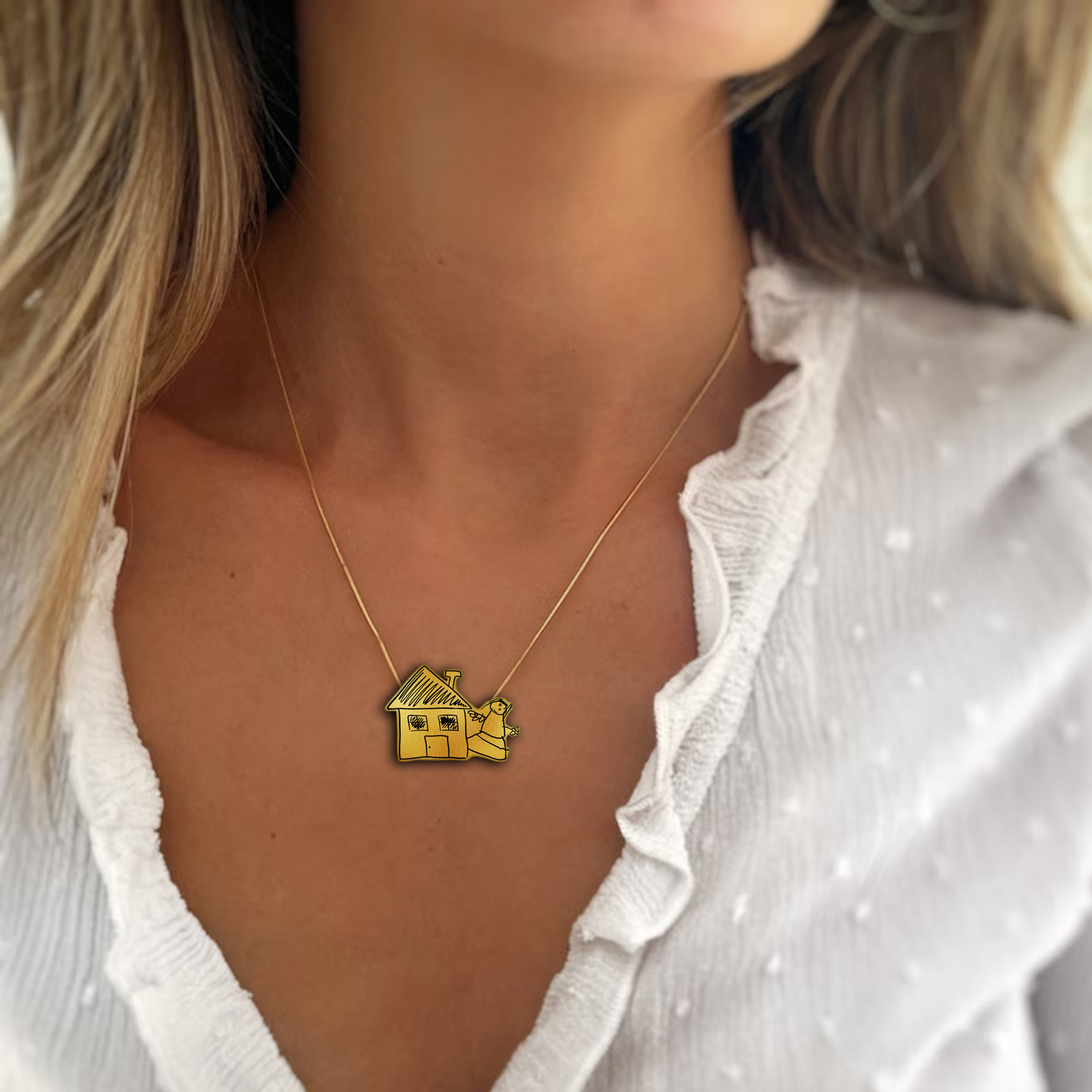 1 პერსონიანი ვერცხლიის მოოქროვებული პინი ნახატიდან